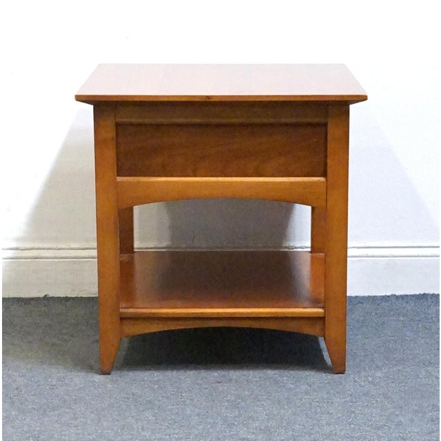 Thomasville Furniture Impressions Bridges Collection Solid Cherry Early American Shaker Style 23" Accent End Table For Sale - Image 10 of 11