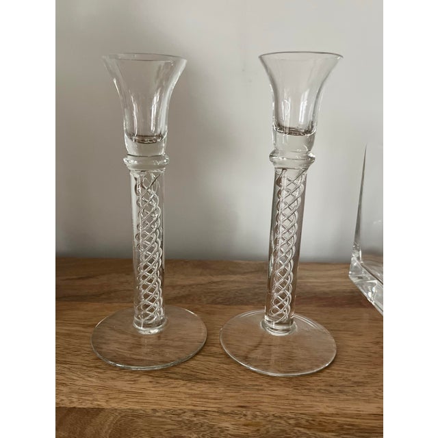 1960s 1960s Pair of Encased Helix Candlestick Holders-Made in Sweden For Sale - Image 5 of 11