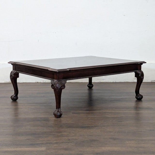 Chippendale Vintage Thomasville Mahogany Coffee Table For Sale - Image 3 of 6