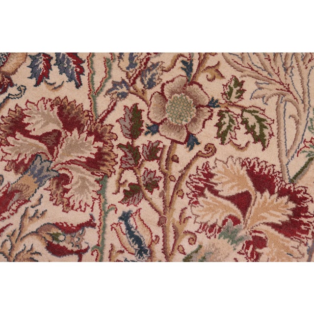 Shabby Chic Shabby Chic 1990's Floral Pak-Persian Ivory/Blue Wool Rug - 9'2'' X 12'6'' For Sale - Image 3 of 9