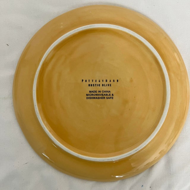 Set of 4 Pottery Barn pattern Rustic Olive 8” salad plates. Great pattern for mix and match table settings or use with...