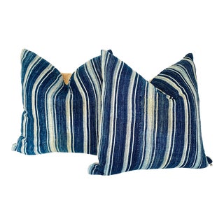 African Baule Throw Pillows, 17" x 17" - A Pair For Sale