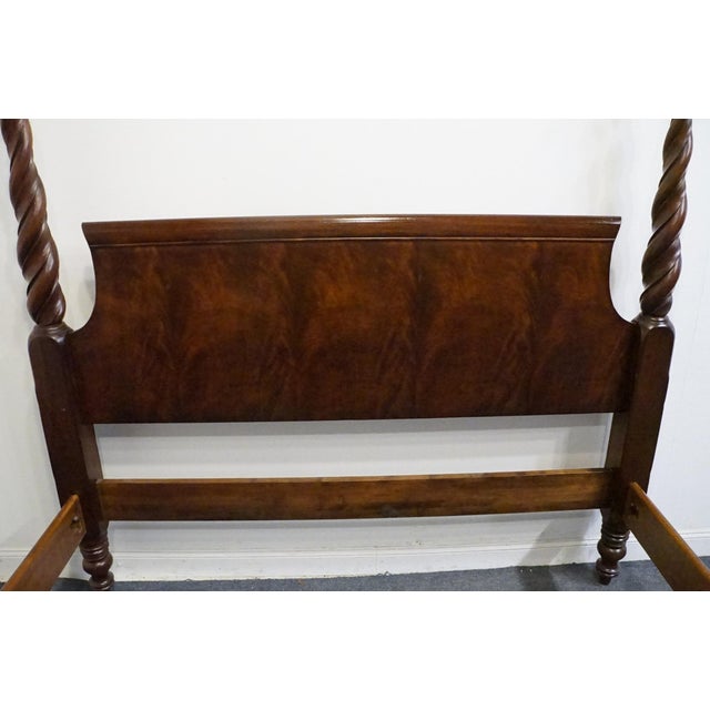 Late 20th Century Hickory Chair Mahogany Traditional Style King Size Twist-Turned Four Poster Bed W. Pineapple Accents For Sale - Image 5 of 8