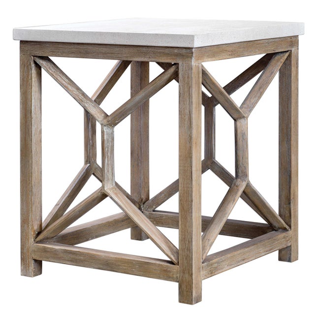 Limestone Top End Table For Sale - Image 4 of 5
