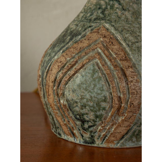 Table Lamp with Decorated Ceramic Base, 1970s For Sale - Image 4 of 7