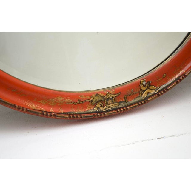 Wood Antique Chinoiserie Lacquered Mirror, 1920s For Sale - Image 7 of 10