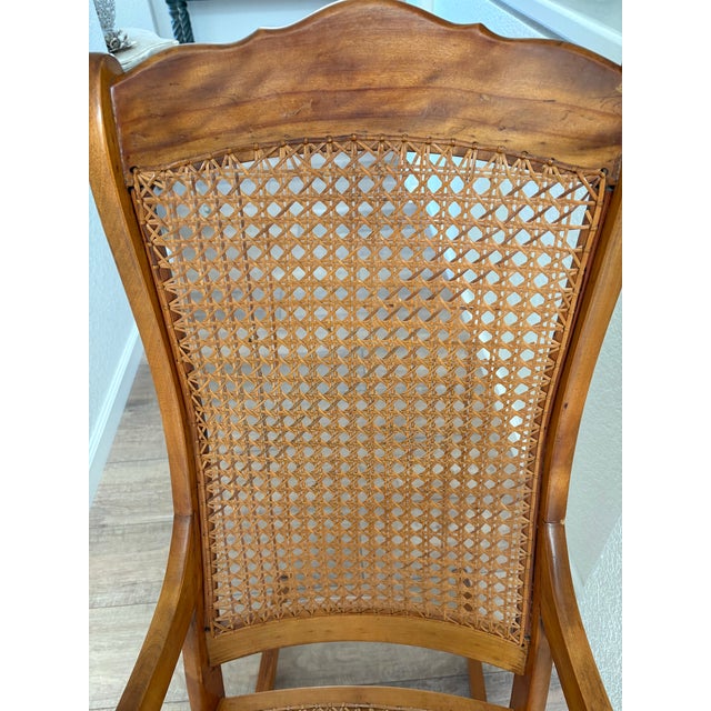 Vintage Solid Maple Wood Bentwood Cane Rocking Chair For Sale - Image 11 of 11