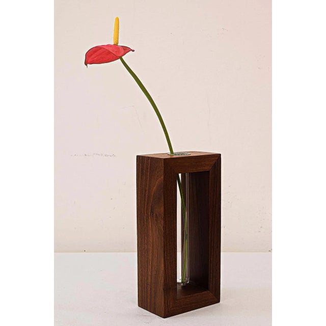 Danish teak wood vase. Original condition.