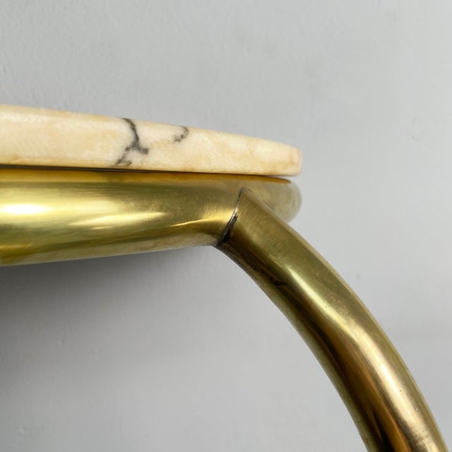 Mid-Century Modern Italian Brass and Marble Console attributed to Carlo Enrico Rava, 1940s For Sale - Image 13 of 18