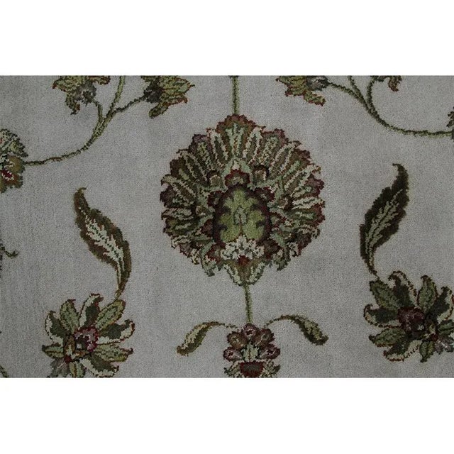 Ivory Handwoven Tabriz Style Wool and Silk Area Rug 8'2"×10'1" For Sale - Image 8 of 13