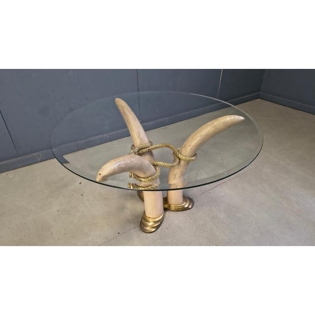 Vintage Faux Tusk Center or Side Table in the style of Valenti, 1970s For Sale - Image 6 of 11