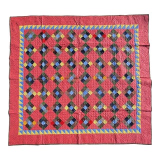 19th C Nine Patch Pennsylvania Quilt For Sale