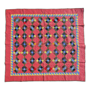 19th C Nine Patch Pennsylvania Quilt