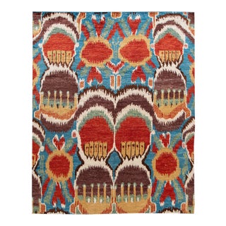 Colorful Modern Moroccan Handmade Wool Rug For Sale