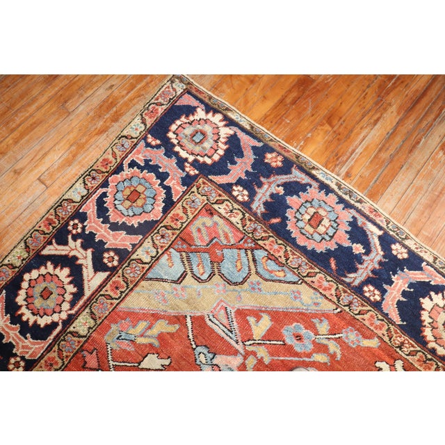 Antique Signed Heriz Large Scale Rug - 8'3" x 10'10" For Sale - Image 10 of 12