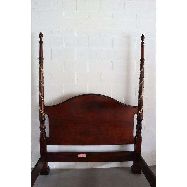 1990s Henkel Harris Queen Mahogany Poster Bed W/Optional Canopy For Sale - Image 5 of 13