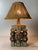 Wonderful sculptural ceramic table lamp by Bernard Rooke ( B. 1938 ). This gorgeous stoneware lamp has been refitted and...