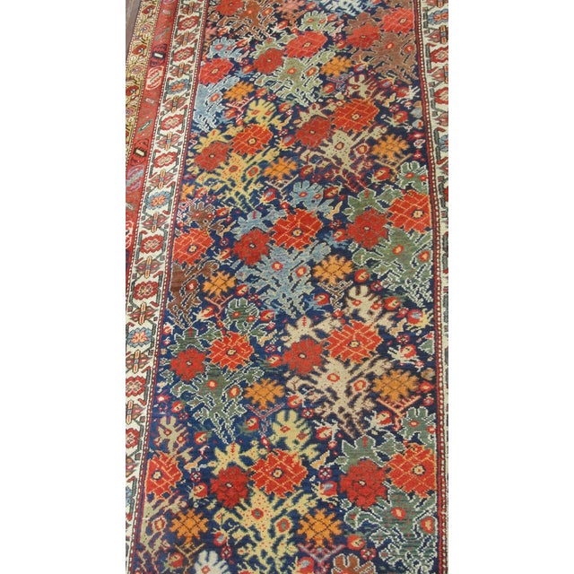 Textile Antique Persian Bakhtiari Runner, Most Unusual 3'6" × 15'2" For Sale - Image 7 of 8