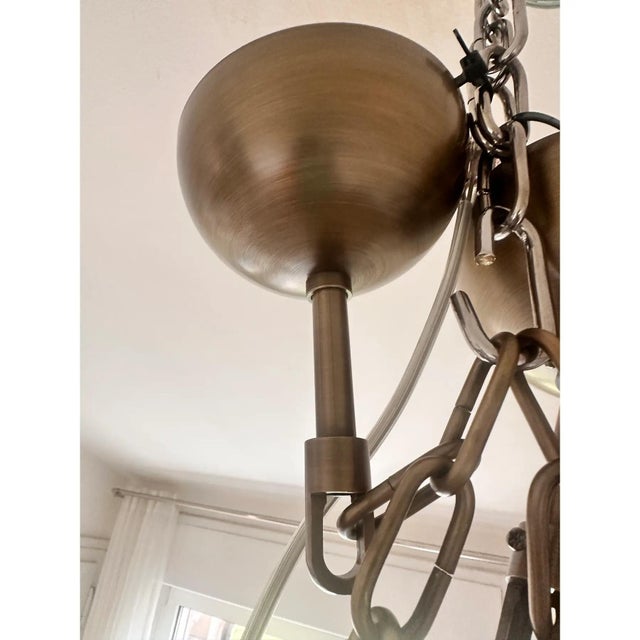 Huge Rectangular Tronchi Murano Glass Burnished Chandelier by Simoeng For Sale - Image 7 of 11