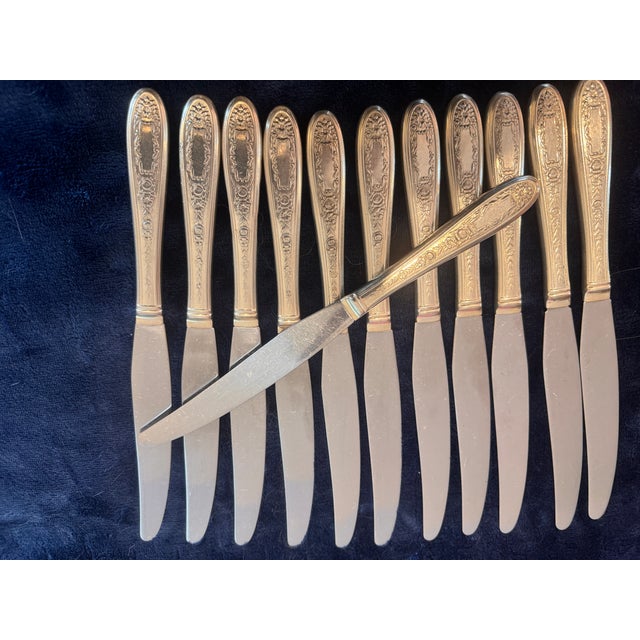 1960s Art Deco Dinner Knife Mildred Silverplate, 1936 by National Silver Co - 12 Pcs For Sale - Image 16 of 16