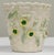 Vintage Belleek Ireland porcelain delicate yellow floral basketweave motif spill vase. Made in Ireland. Marked to...