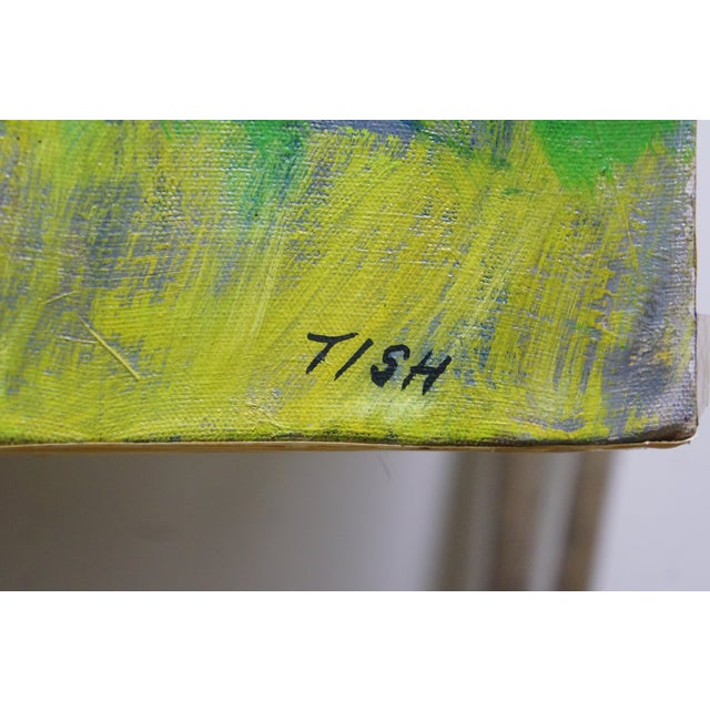 1960s 1963 Miss Lititia Thompson Blue Ridge Mountains Oil Painting 48" For Sale - Image 5 of 14