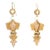 Antique Victorian Etruscan Revival Earrings Fleur de Lis 18k Gold 2.5" Drops - 2 Pieces For Sale