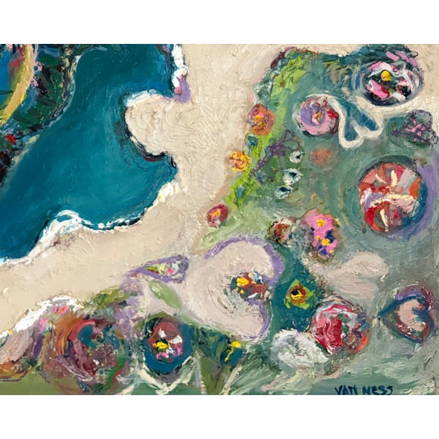 Aerial Seascape Abstract, Original Oil Painting, Rare Art For Sale - Image 11 of 12