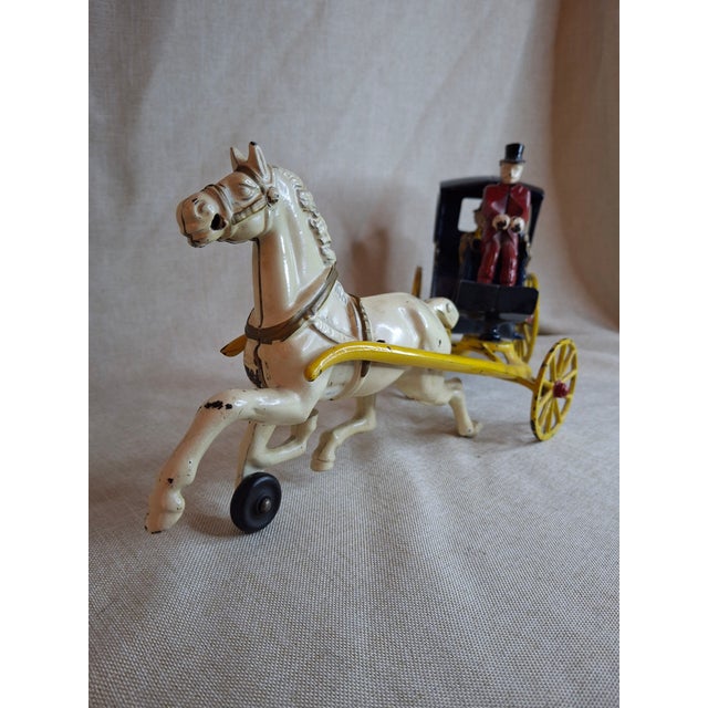 Metal Antique Cast Iron Kenton Cabriolet Hansom Cab Carriage Toy - Original Figures For Sale - Image 7 of 18