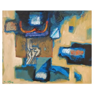 Hector Ramirez Ortega, Composition, 1990, Mixed Media on Canvas For Sale
