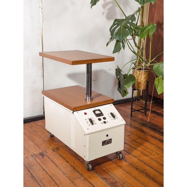 Vintage Famed Lamp Cart with Oak Tops, 1960s For Sale - Image 4 of 18