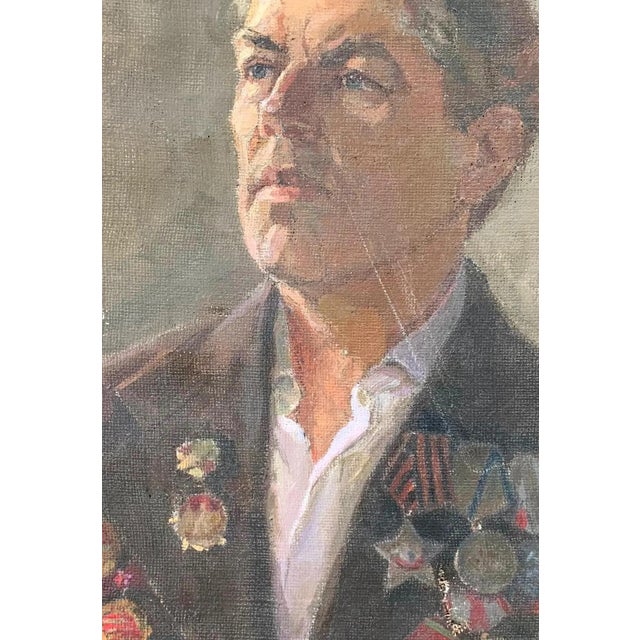 1980s Ukrainian Portrait Oil Painting, Sokolovsky, 1983 88,5-61,5 For Sale - Image 4 of 6