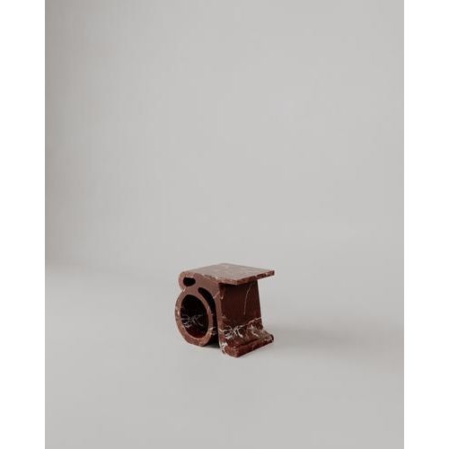 Travertino Silver Marble Prae Stool by Esther Knopfler For Sale - Image 9 of 18