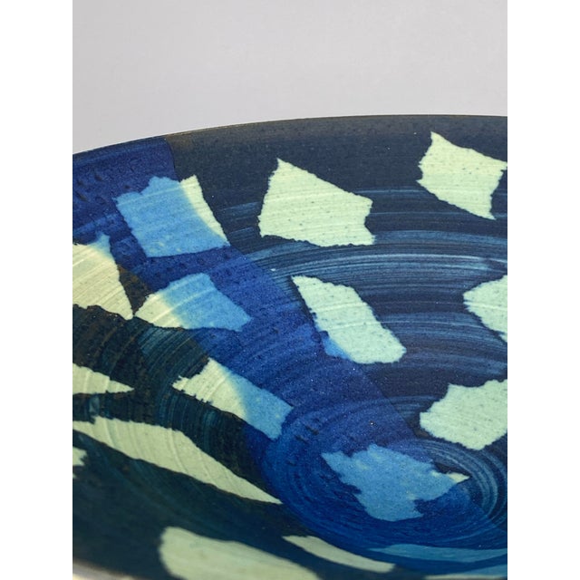 Blue Studio Ceramic Bowl by Monika Wicker, 1970s For Sale - Image 4 of 11