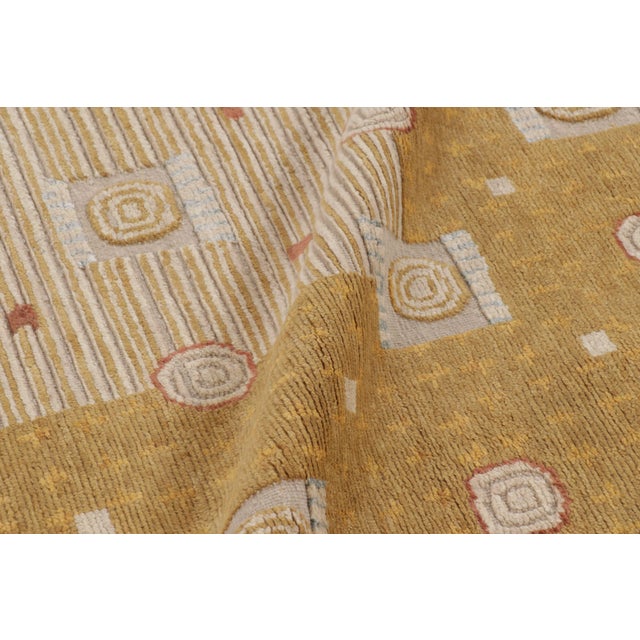 Textile Contemporary Swedish Deco Style Gold Wool, Sari Silk & Natural Silk Rug by Rug & Kilim For Sale - Image 7 of 10