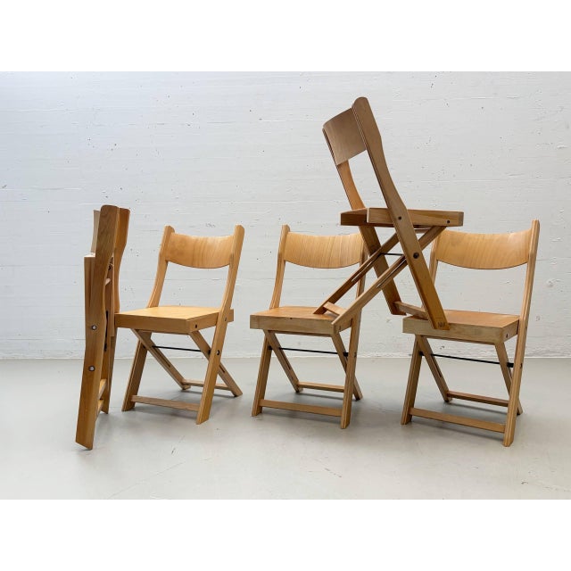 Beige Folding Chairs in Beech Wood, Switzerland, 1990s For Sale - Image 8 of 18