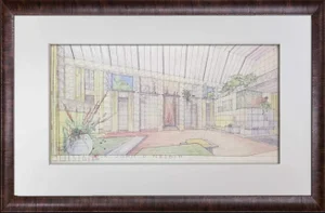Frank Lloyd Wright Lithograph Sign "Sijistan" Remodel for Charles Ennis House