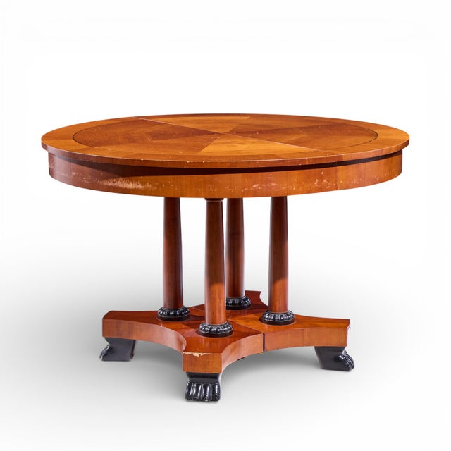 Brown Baker Furniture Neoclassical Cherry Wood Expanding Dining Table With 2 Leaves For Sale - Image 8 of 14