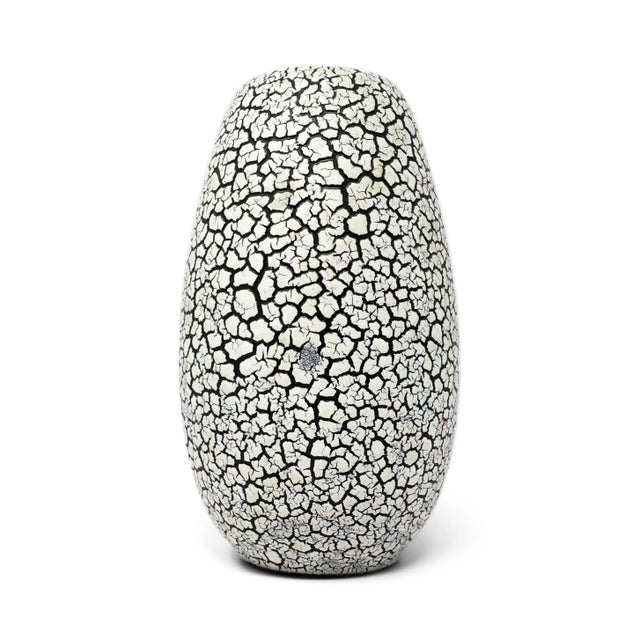 Mid-Century Modern 1970s Black and White Craquele Ceramic Vase by Jasba Keramik For Sale - Image 3 of 7