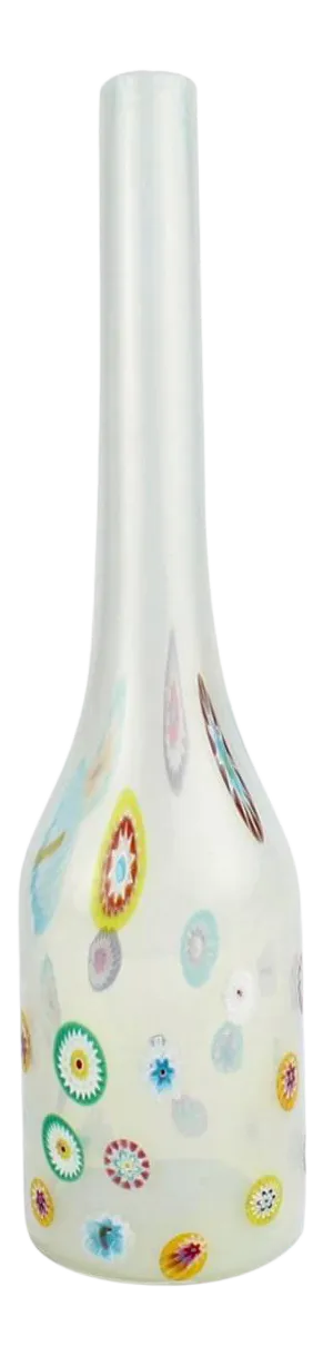 Murano Glass Bianco & Murrine Bottle Vase by Ermanno Toso for Fratelli Toso