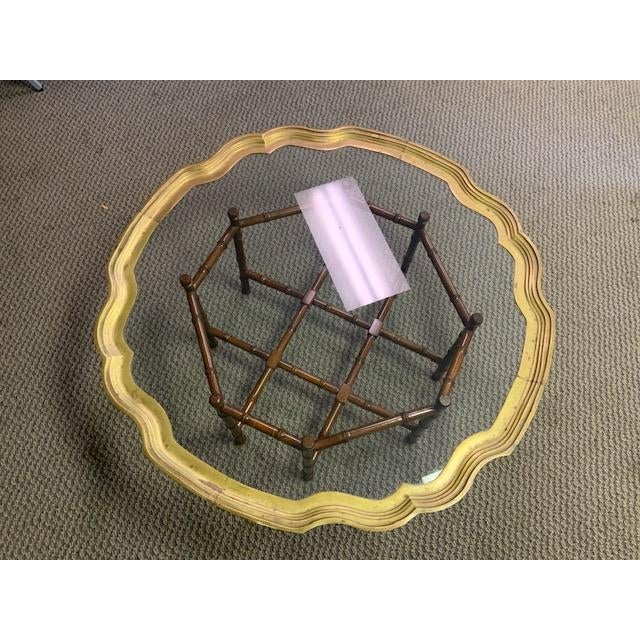 1960s Faux Bamboo Brass Tray Glass Cocktail Coffee Table For Sale - Image 12 of 12
