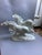A rare 1960s large fine porcelain statue of 2 magnificent galloping stallions titled, “ In Freedom” designed by MH Fritz...