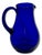 Stunning Vintage Retro Art Deco Deep Cobalt Blue Hand Blown Art Glass Pitcher - Circa Mid 20th Century For Sale - Image 9 of 18