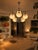 1930s Art Deco Five-Light Chandelier in Chrome and Opaline Glass, 1930s For Sale - Image 5 of 6