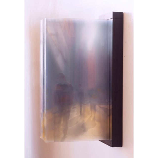 Street of Shadows - Finding the Light 2 by Michelle Jader | Oil on 5 acrylic panels abstract reflections For Sale