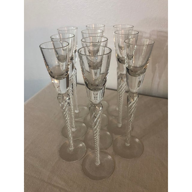 Mid Century Stuart Crystal “Iona” Long Stem Cordials - Set of 10 For Sale - Image 10 of 10
