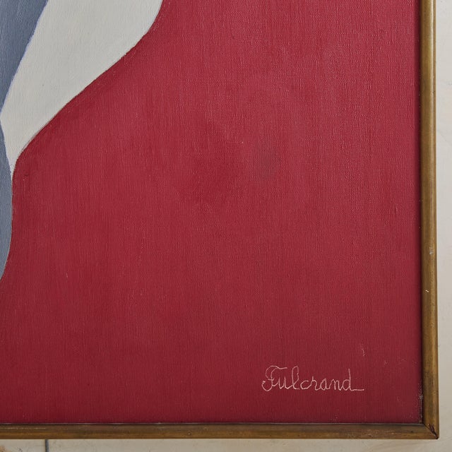 French 'Two Figures' Oil on Canvas Painting by Pierre Fulcrand, 1960s For Sale - Image 10 of 12