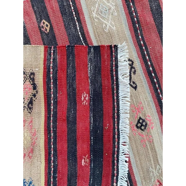 Mid-Century Kurdish Runner Kilim For Sale - Image 9 of 11