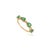 Art Nouveau 14k Gold Emerald Diamond Alternate Half Band for Wedding Ring Size 7 For Sale - Image 3 of 17