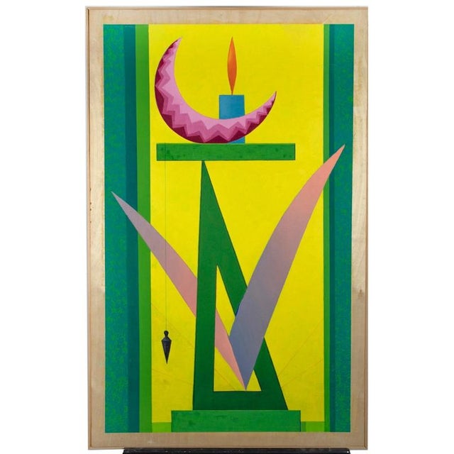 Contemporary Leo Guida, Lunanguria, 1992, Oil Painting on Wood, Framed For Sale - Image 3 of 5